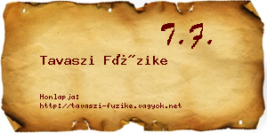 Tavaszi Füzike névjegykártya